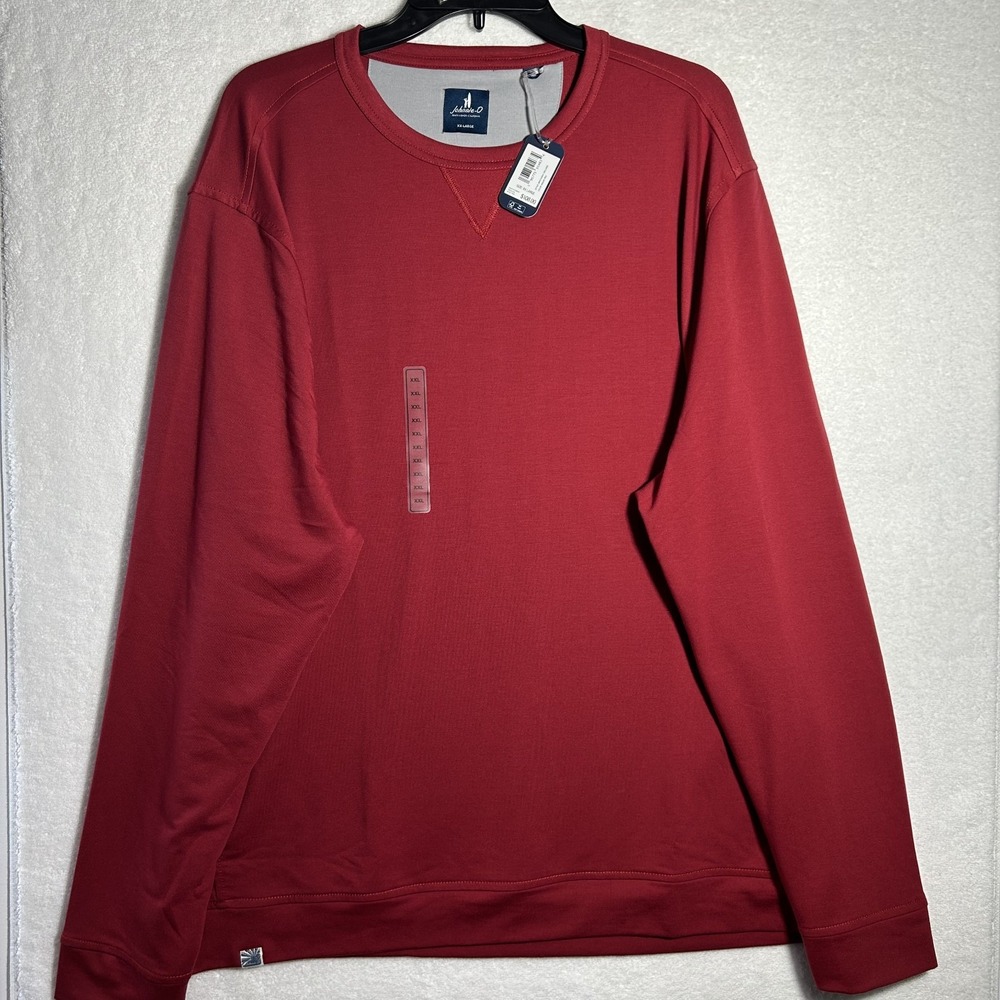 Johnnie O Mens Size 2XL Red Long Sleeve Willard Drirelease Pullover Sweatshirt